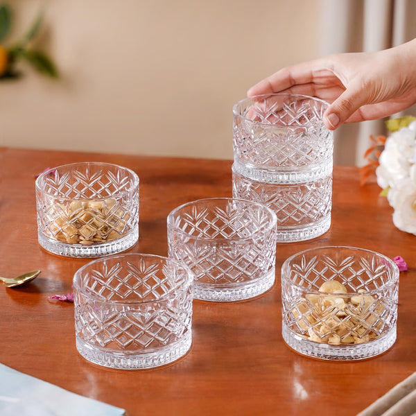 Premium Glass Snack Bowls Set of 6 220ml