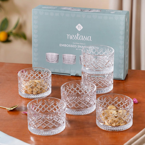 Glass Snack Bowls Set of 6 220ml