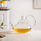 Vintage Glass Tea Pot With Spout Strainer 600ml
