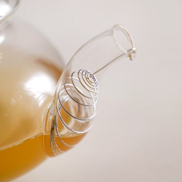Vintage Glass Tea Pot With Spout Strainer 600ml