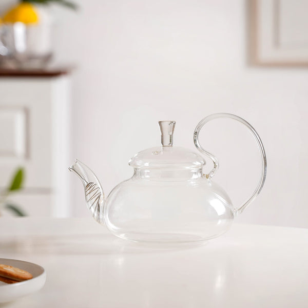 Vintage Glass Tea Pot With Spout Strainer 600ml