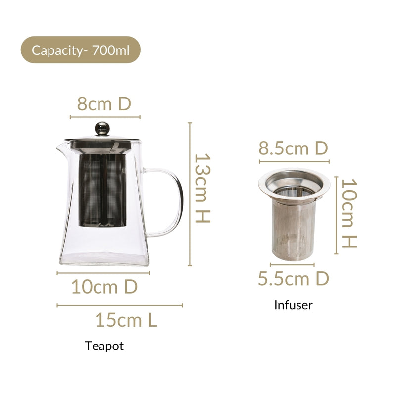 Glass Teapot With Infuser 700ml