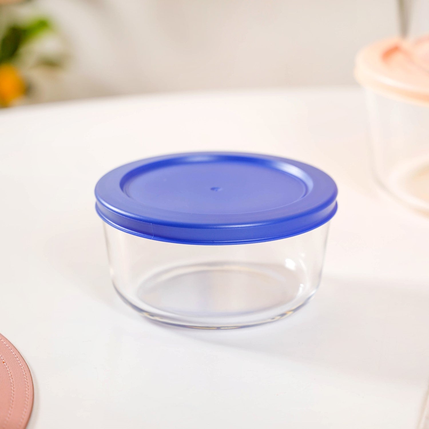 Set Of Round Nested Transparent Glass Containers S 230ml M 460ml