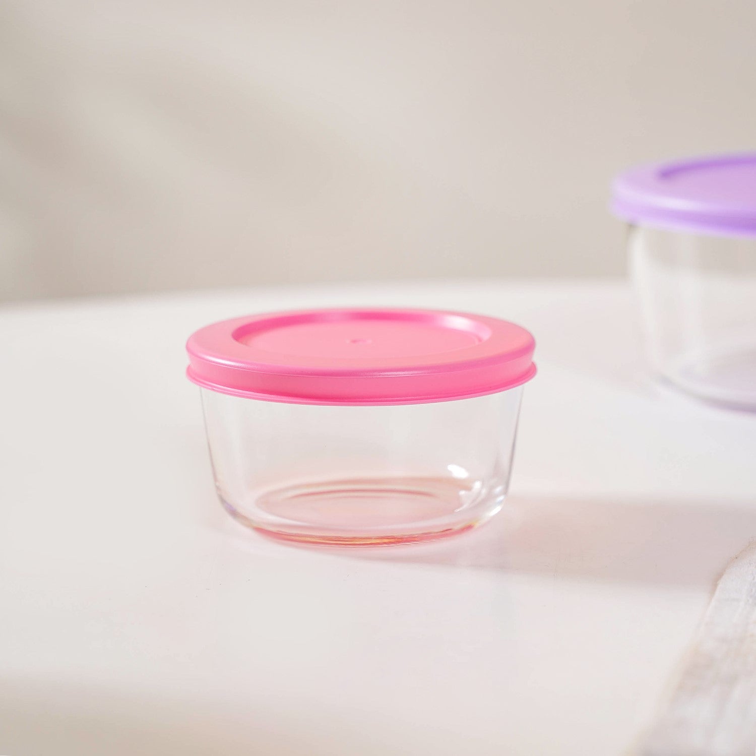 Set Of Round Nested Transparent Glass Containers S 230ml M 460ml