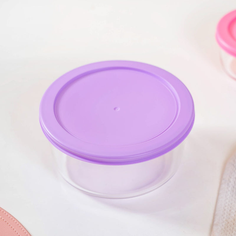 Set Of 4 Round Nested Transparent Glass Containers