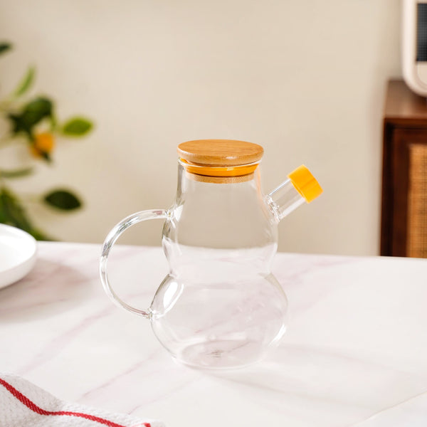 Clear Glass Oil Dispenser With Lid Set Of 2 500ml