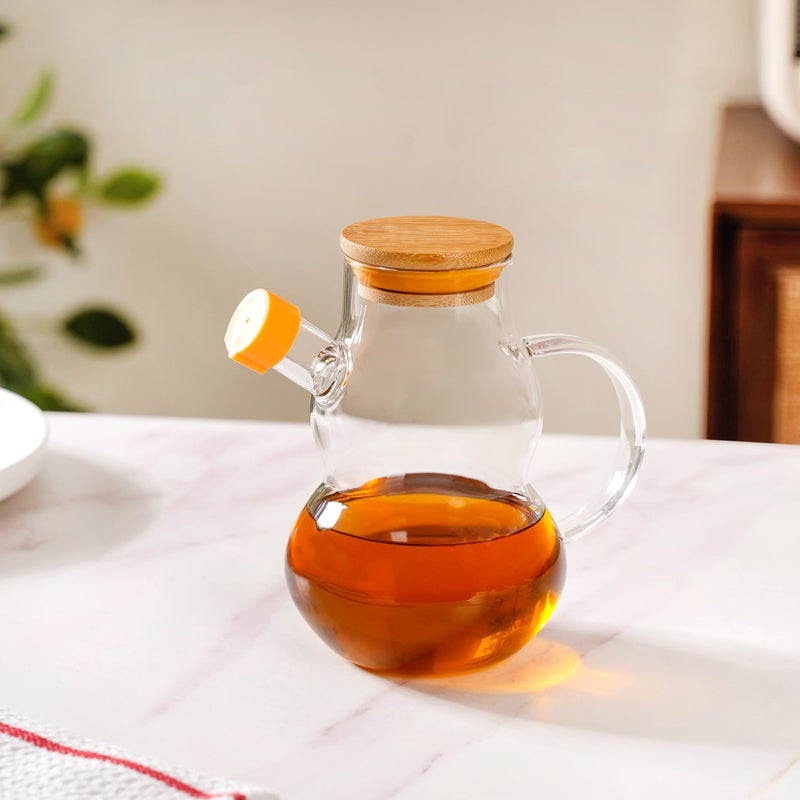 Clear Glass Oil Dispenser With Lid 500ml