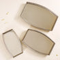 Luxury Mirror Tray Silver Set Of 3