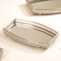 Luxury Mirror Tray Silver Set Of 3