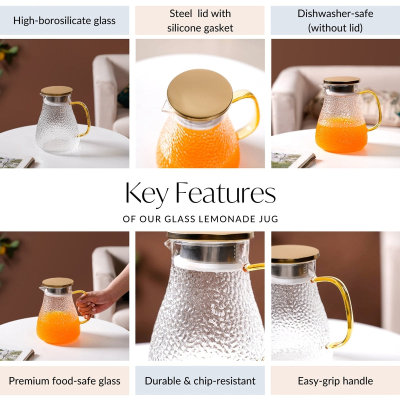 Glass Lemonade Jug 1300ml