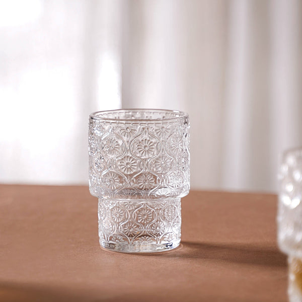 Set of 6 Floral Drinking Glass Tumblers