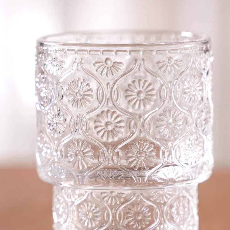 Set of 6 Floral Drinking Glass Tumblers