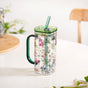 Set Of 2 Springtime Leakproof Borosilicate Glass Travel Sipper Cup With Straw 365ml