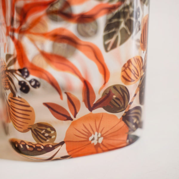 Orange Poppy Printed Glass Tumblers Set Of 4 230ml