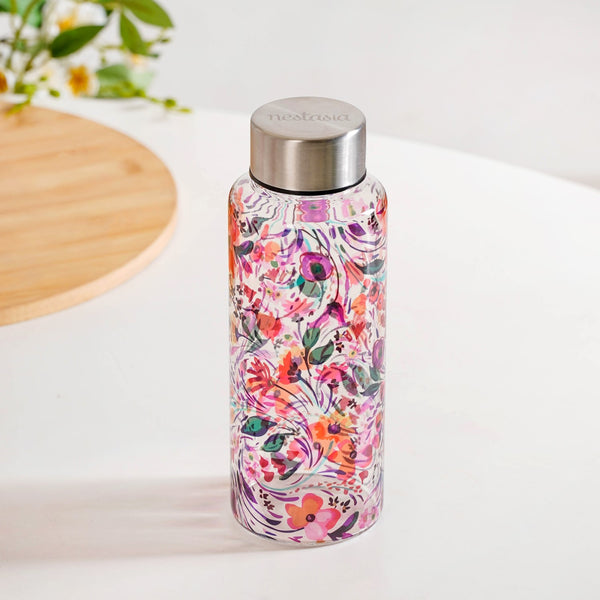 Wildflower Leakproof Glass Water Bottle 500ml