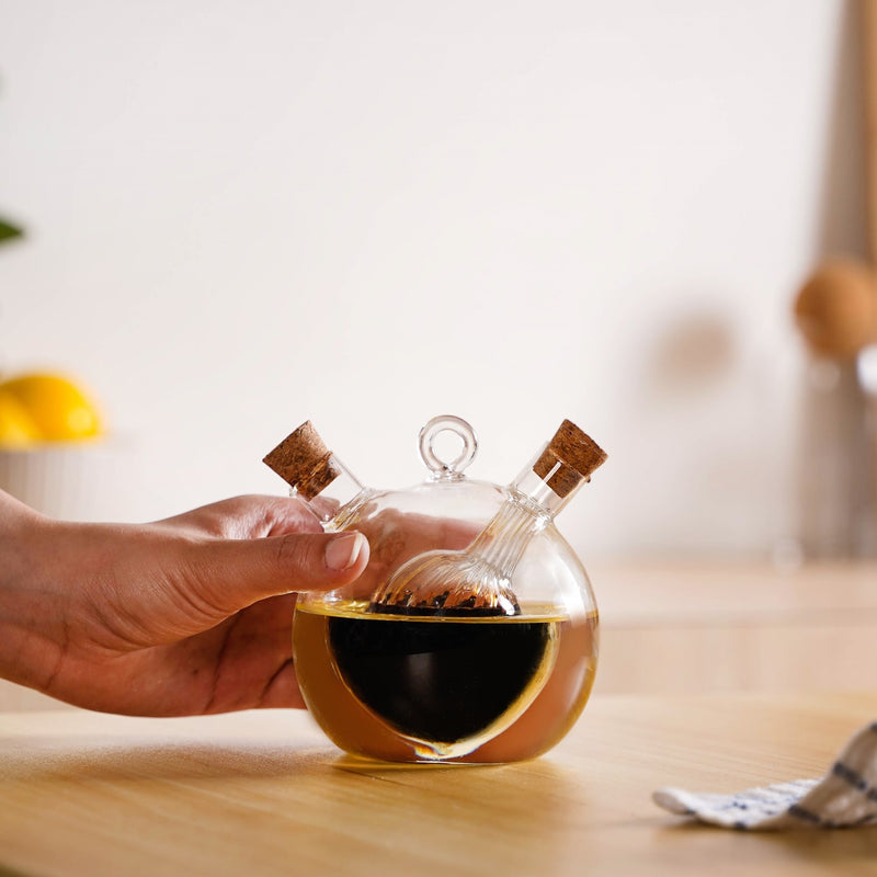 Globe Shaped 2 in 1 Glass Dispenser Bottle