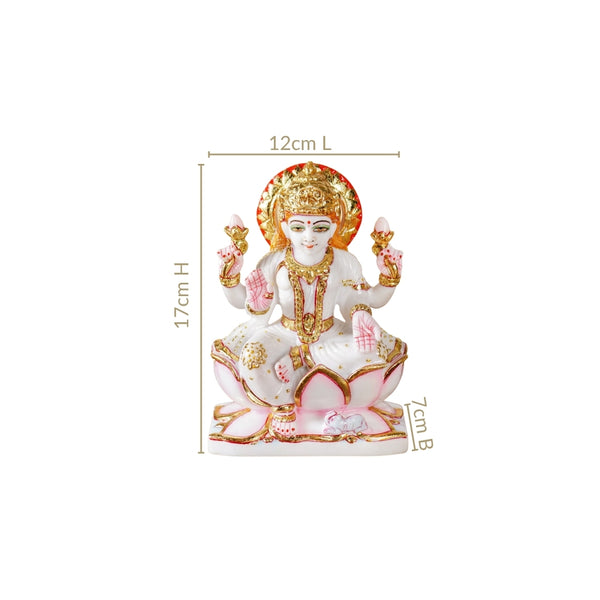 Goddess Laxmi On Lotus Idol 17x12cm