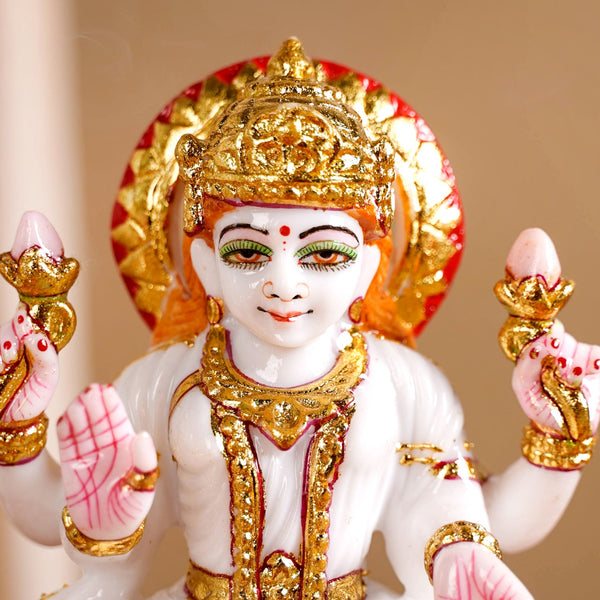 Goddess Laxmi On Lotus Idol 17x12cm