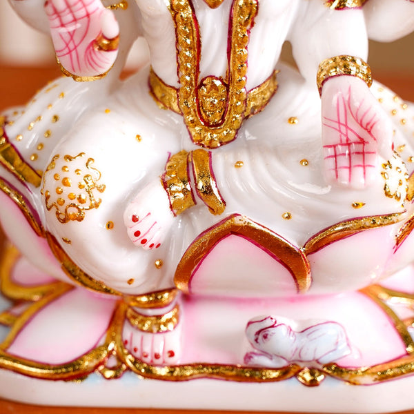 Goddess Laxmi On Lotus Idol 17x12cm
