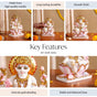 Goddess Laxmi On Lotus Idol 17x12cm