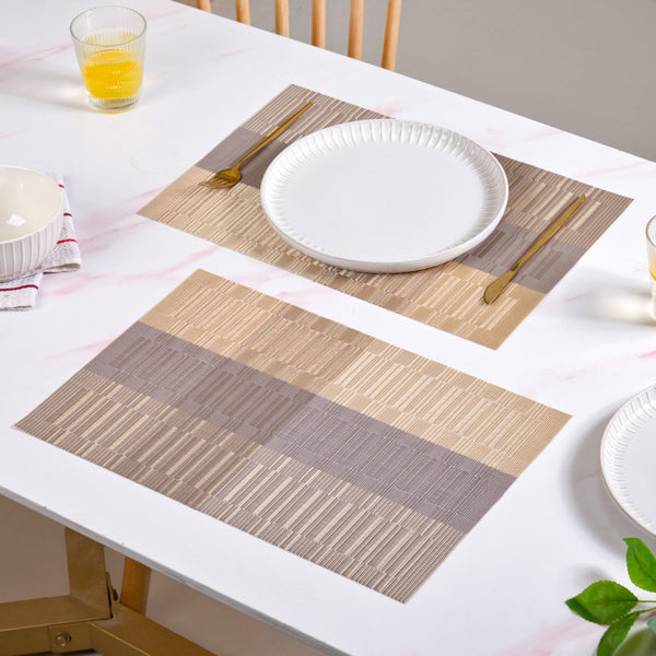 Gold And Brown Mat Set Of 6
