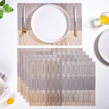Gold And Brown Mat Set Of 6