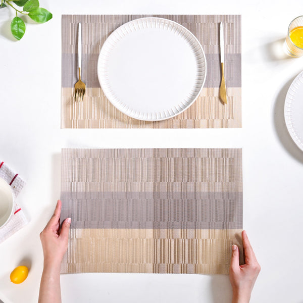 Gold And Brown Mat Set Of 6