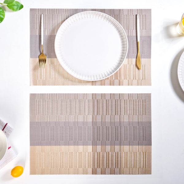 Gold And Brown Mat Set Of 6