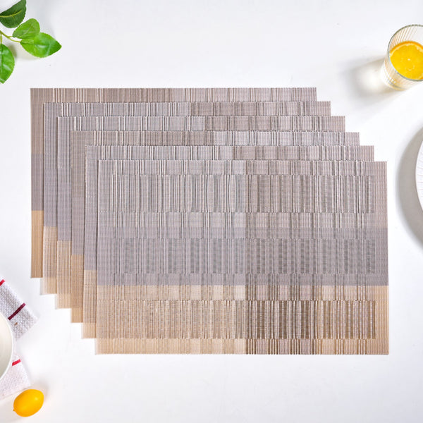 Gold And Brown Mat Set Of 6