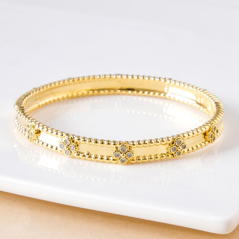 Gold Bloom Metal Bangle
