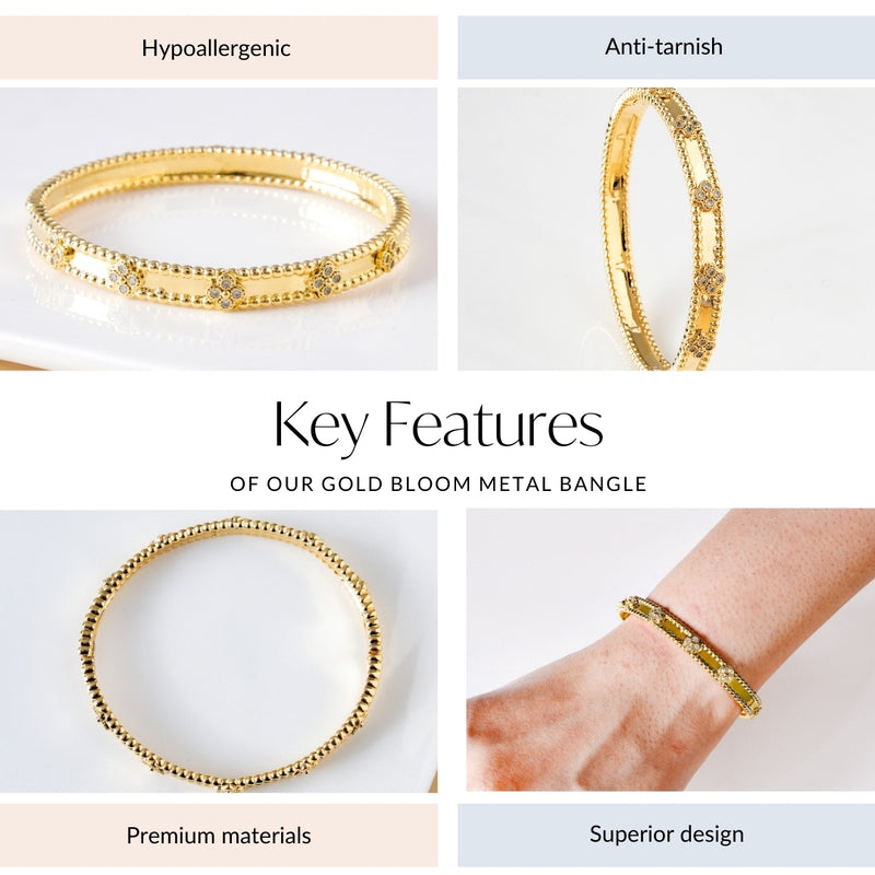 Gold Bloom Metal Bangle