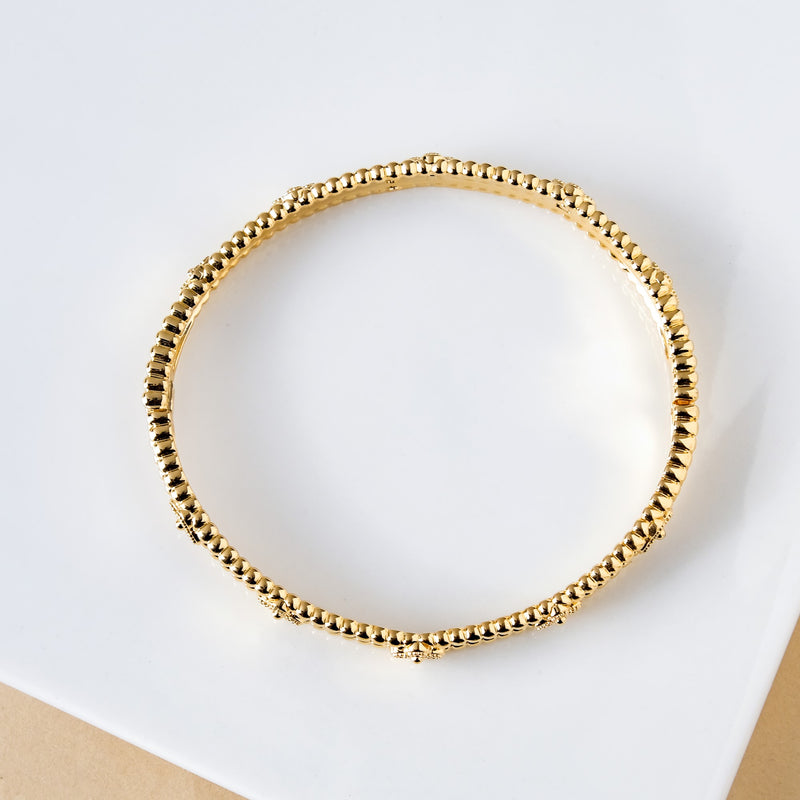 Gold Bloom Metal Bangle