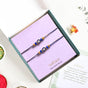 Gold Blue Protective Rakhi Gift Set Of 4 With Box And Card