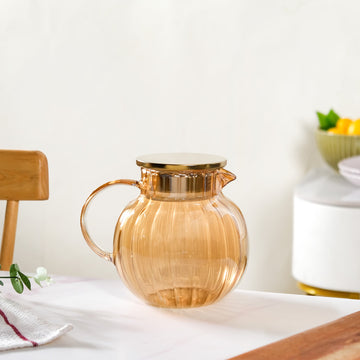 Amber Borosilicate Glass Pitcher 1300ml