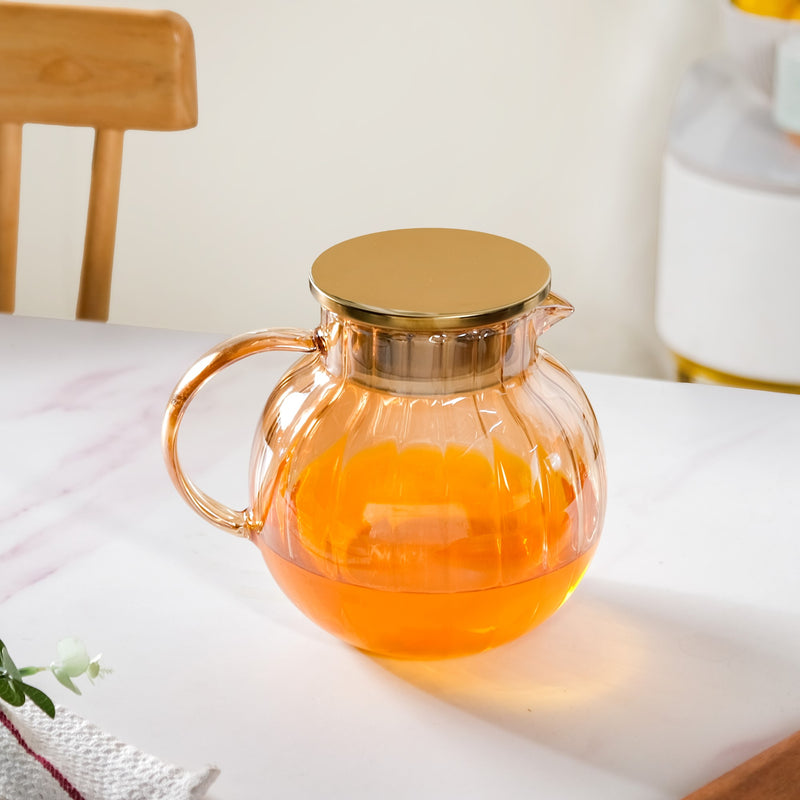 Amber Borosilicate Glass Pitcher 1300ml