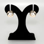Gold Disc With Pearl Stud Earring