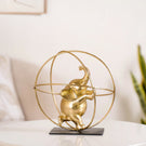 Gold Elephant Globe Accent