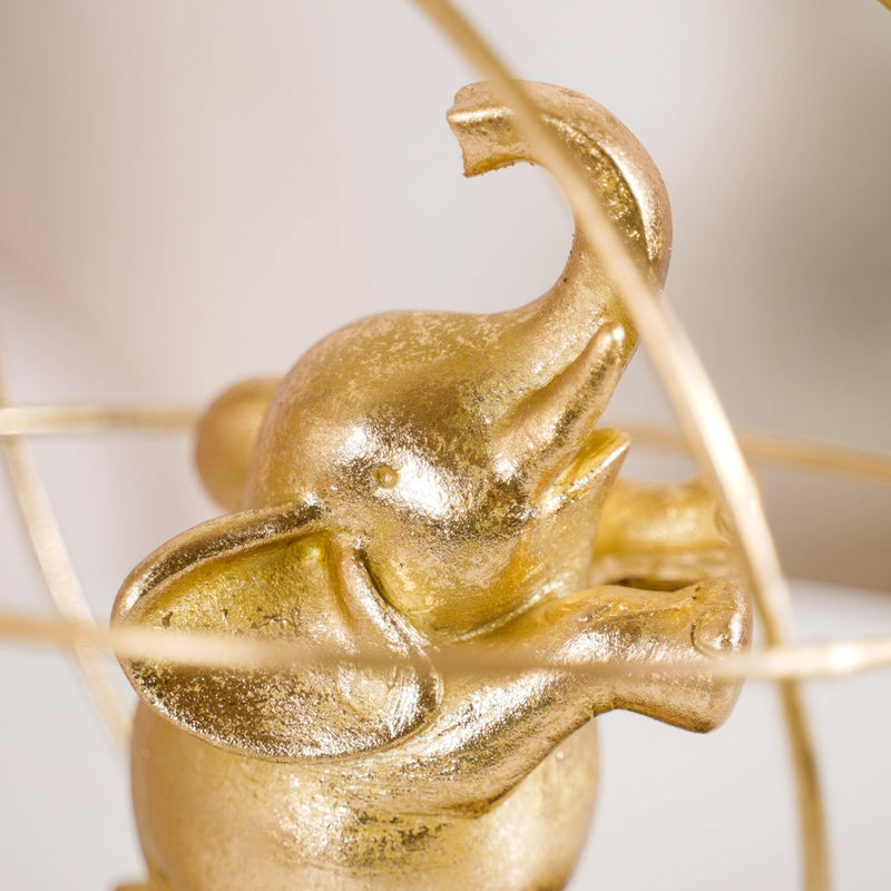 Gold Elephant Globe Accent