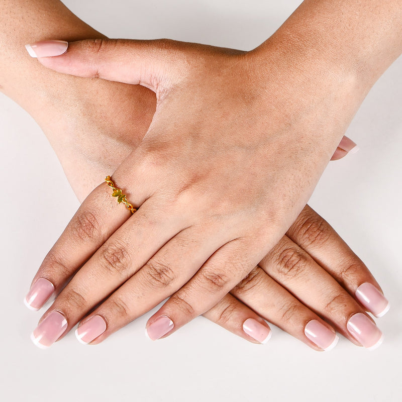 Gold Flutter Chain Ring