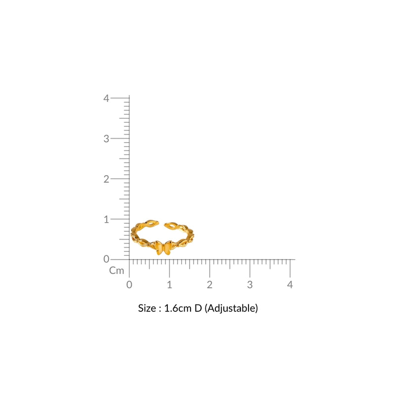 Gold Flutter Chain Ring