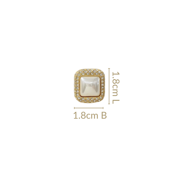 Gold Framed Pearl Studs