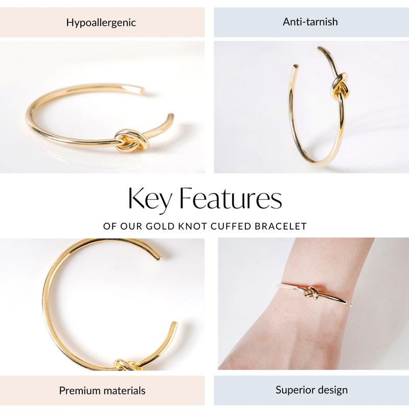 Gold Knot Cuffed Bracelet