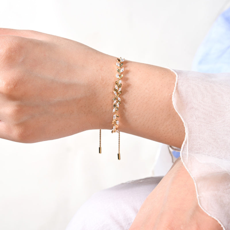 Gold Leafline Sliding Knot Bracelet