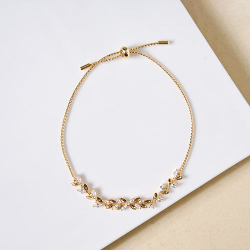 Gold Leafline Sliding Knot Bracelet