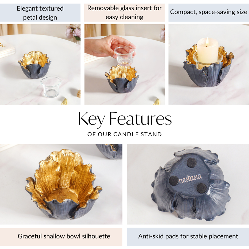 Gold Petal Candle Holder