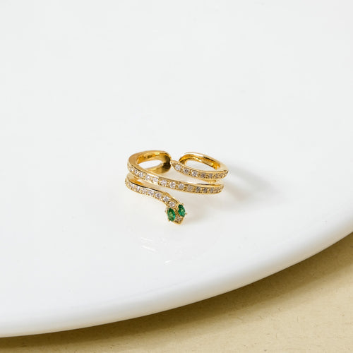 Gold Serpentine Statement Ring