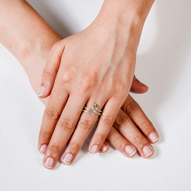 Gold Serpentine Statement Ring