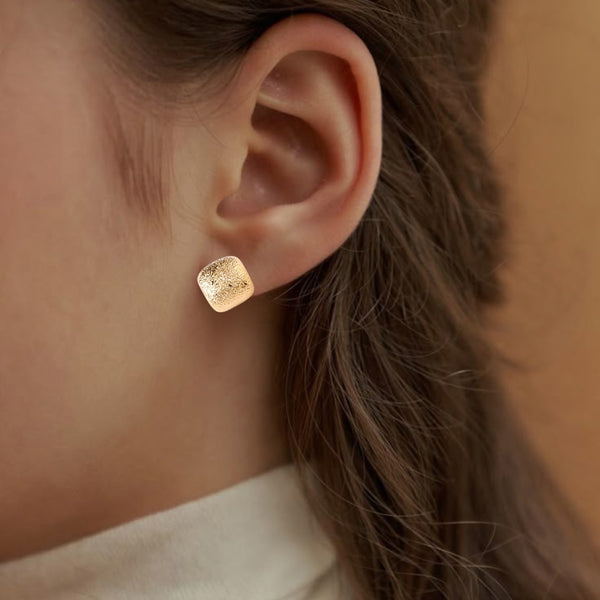 Gold Square Fold Studs