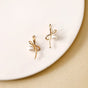 Gold Bow Pearl Drop Earrings