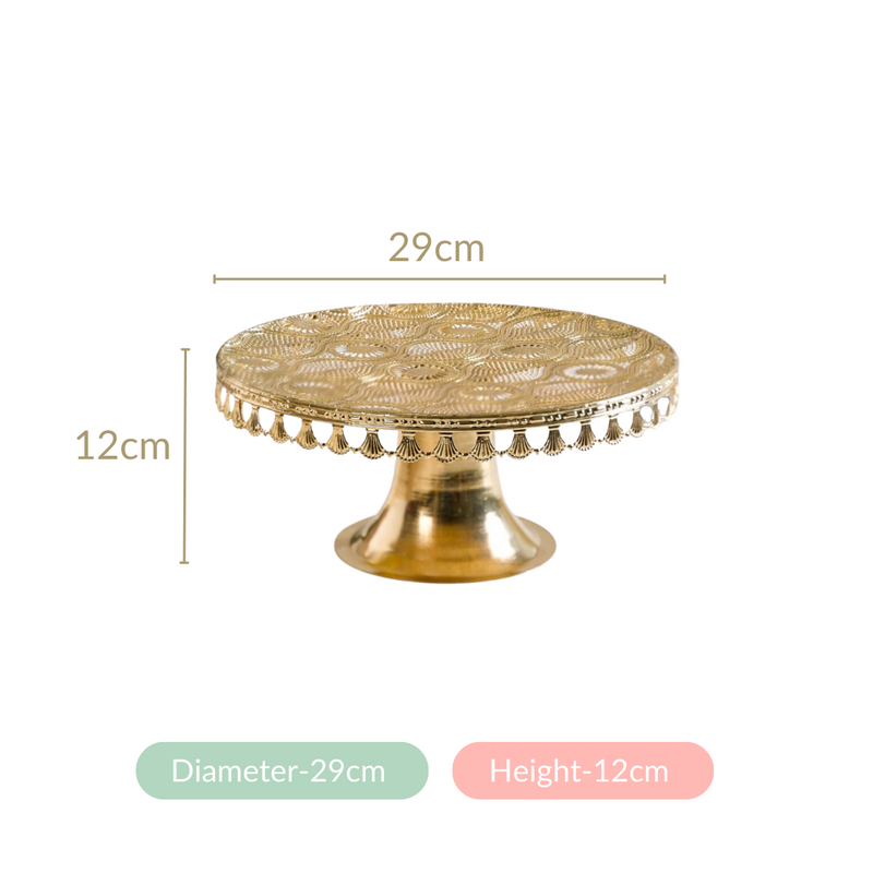 Filigree Metal Cake Stand Gold